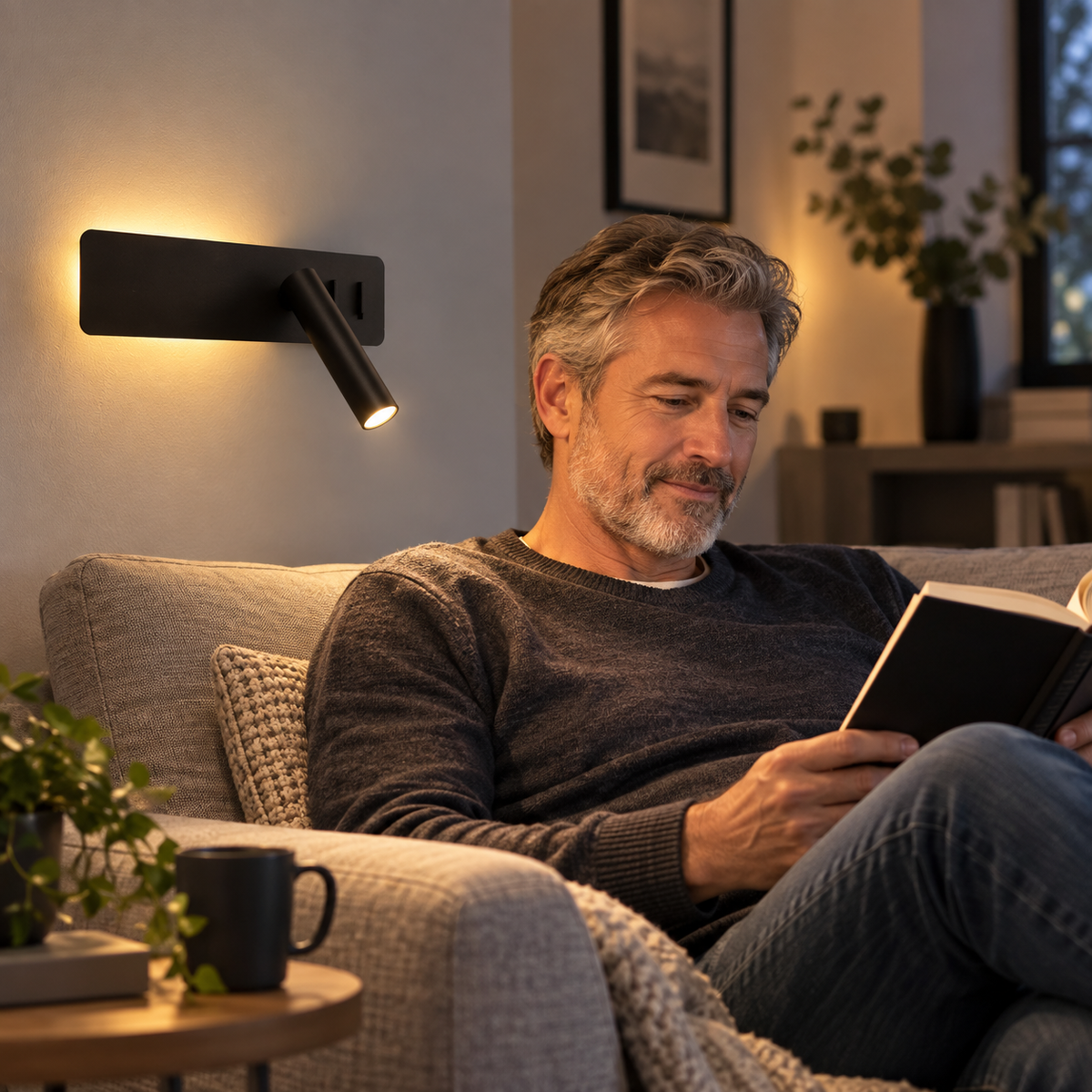 LED-Leselampe drehbar für Bett und Wohnbereich
