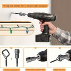 Stainless steel hook set with safety lock for string lights