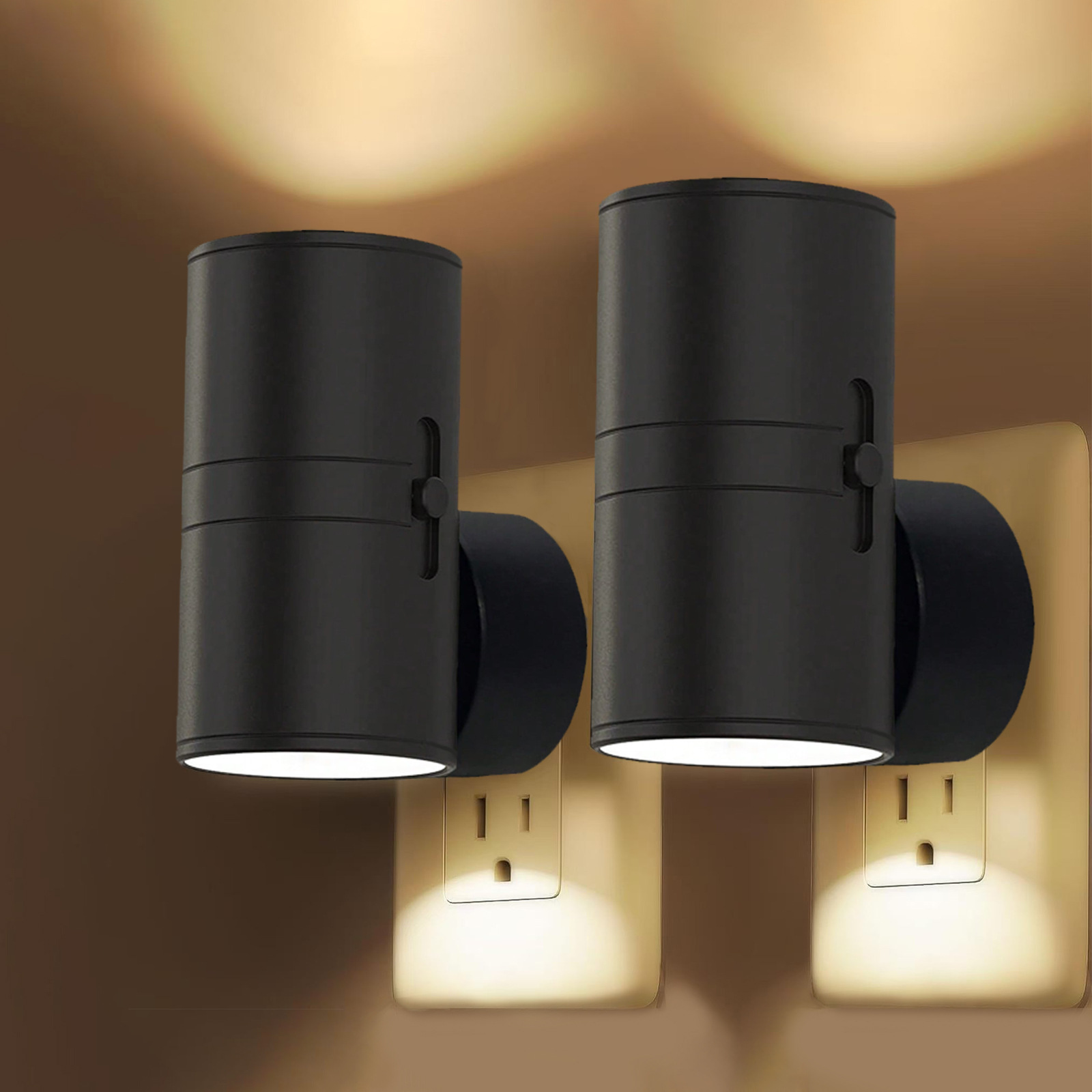 Dimmable Plug-in LED Night Light with Rotary Switch – Warm White Light