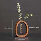 Wall vase wood with glass tube – plant cultivation and decoration