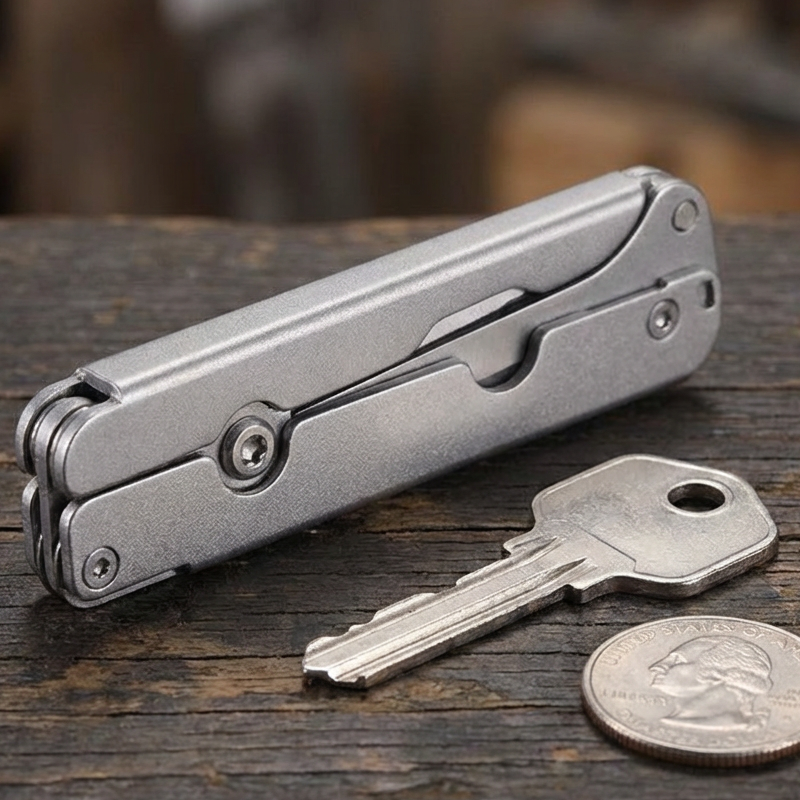Compact Foldable Stainless Steel Scissors with Multitool Function