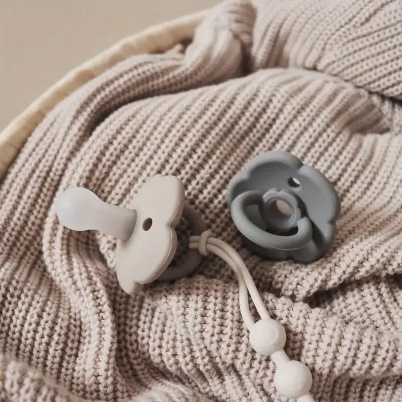 Silikon Schnullerkette mit Holzclip – Bär Design, BPA-frei