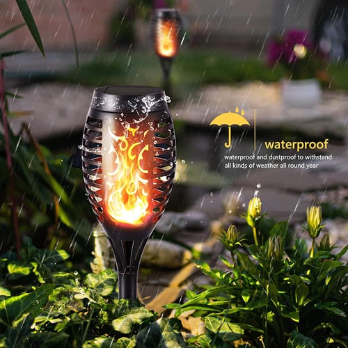 Solar-Gartenfackel mit Flammenlicht-Effekt