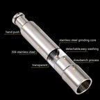 Manual stainless steel pepper mill with pressure mechanism