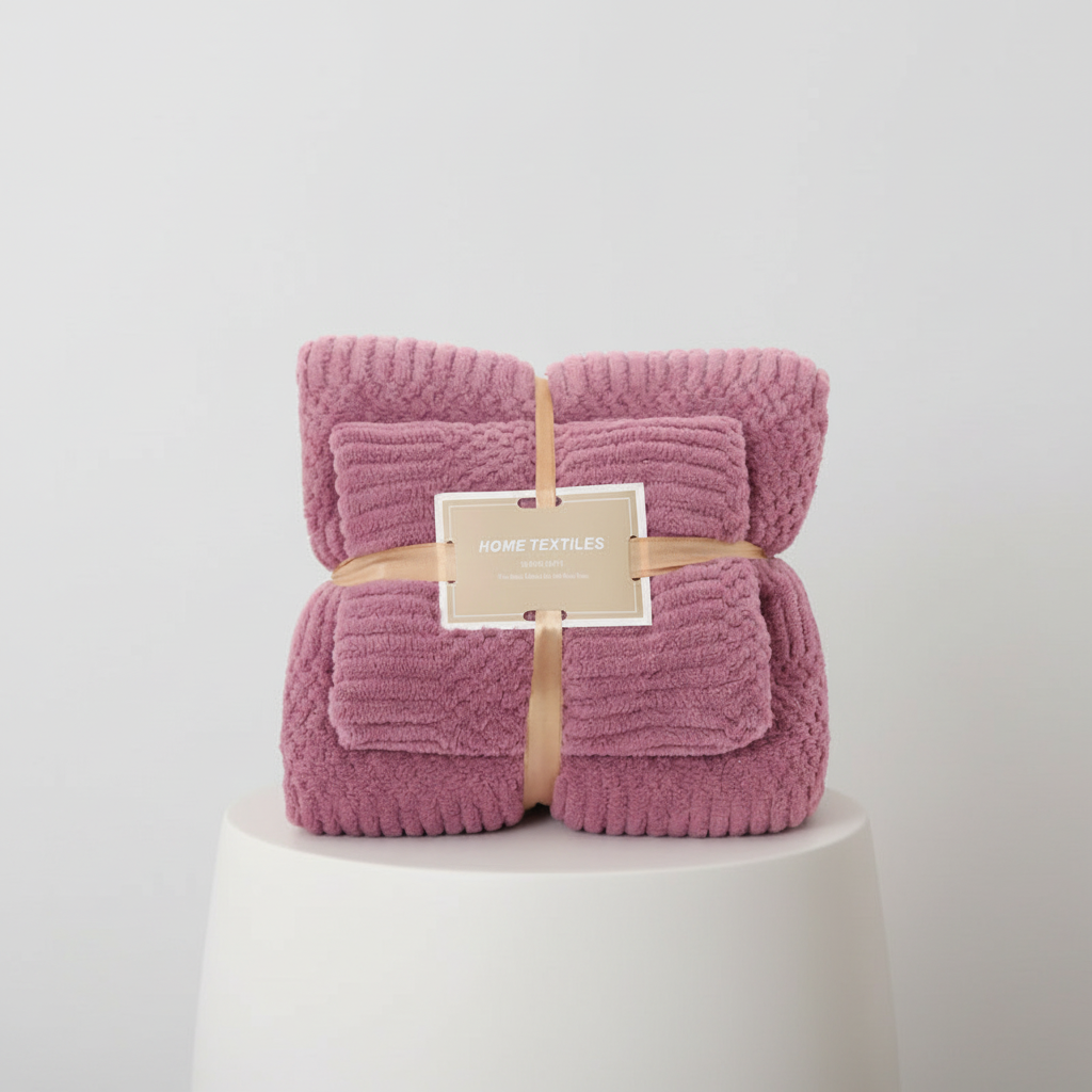 Handtuchset 2-teilig aus Coralfleece