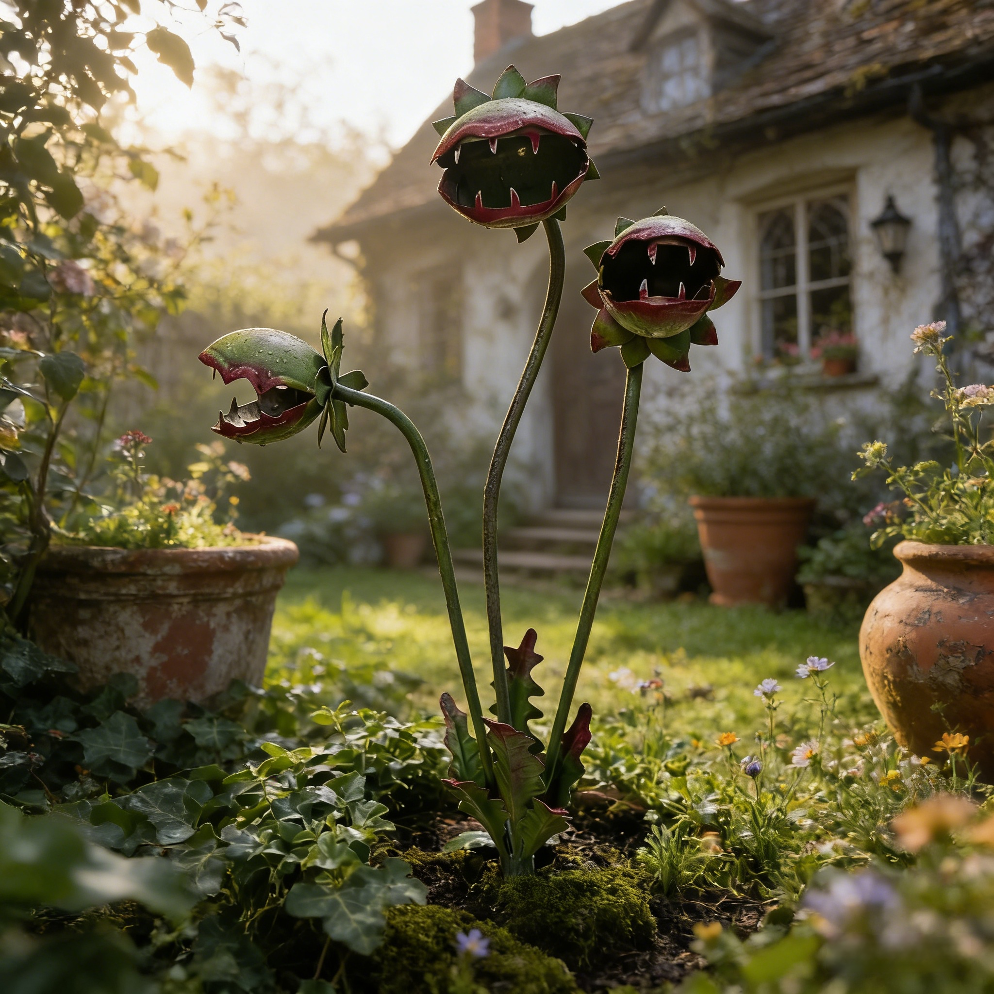 Metall-Gartenstecker Karnivore Pflanze – Dekoratives Akzent