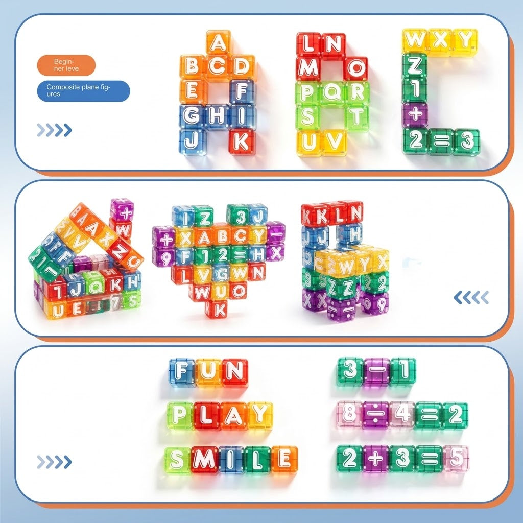 Magnetische Buchstabenwürfel 40-teilig mit Zahlen