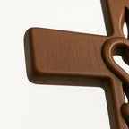 Holzkreuz Wanddeko mit Verschlungenen Herzen