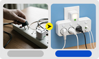 Steckdosenleiste mit USB-A, USB-C und integriertem Nachtlicht