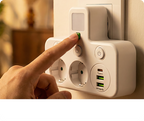 Steckdosenleiste mit USB-A, USB-C und integriertem Nachtlicht