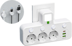 Steckdosenleiste mit USB-A, USB-C und integriertem Nachtlicht