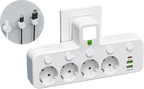 Steckdosenleiste mit USB-A, USB-C und integriertem Nachtlicht