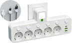 Steckdosenleiste mit USB-A, USB-C und integriertem Nachtlicht