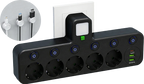 Steckdosenleiste mit USB-A, USB-C und integriertem Nachtlicht