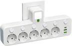 Steckdosenleiste mit USB-A, USB-C und integriertem Nachtlicht