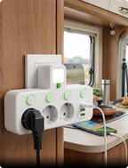 Steckdosenleiste mit USB-A, USB-C und integriertem Nachtlicht