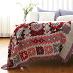 Überwurf Bohemian mit Quasten – Wendbares Design aus Baumwolle