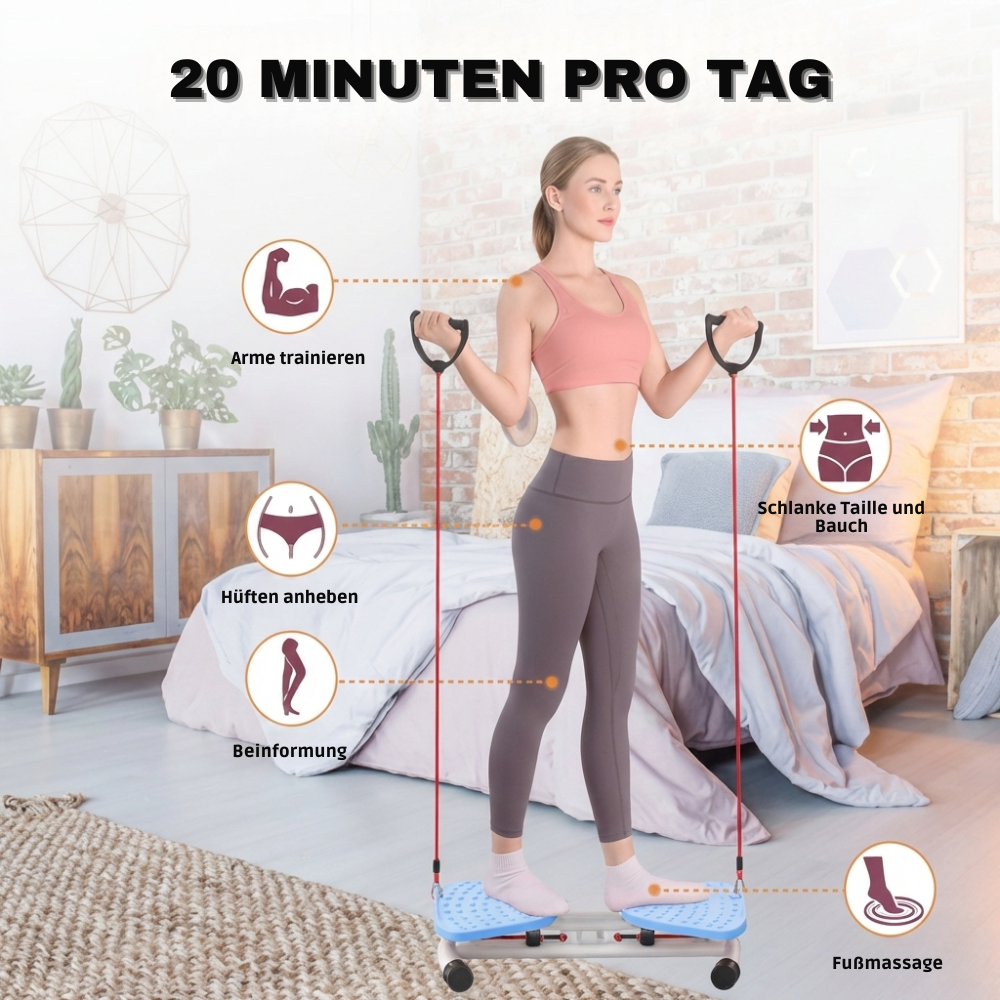 Stepper with resistance bands for full-body workout