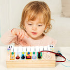 Baby Klavier aus Holz mit Activity-Board, 8 Tasten, Licht & Sound, ab 1 Jahr