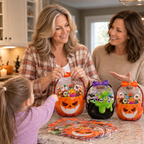 Kürbis-Geschenktüten transparent mit Reißverschluss (30er-Set)