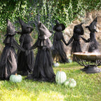 Hexen-Gartenstecker mit beleuchteten Strümpfen
