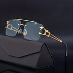 Randlose Sonnenbrille Herren mit Tigerdesign