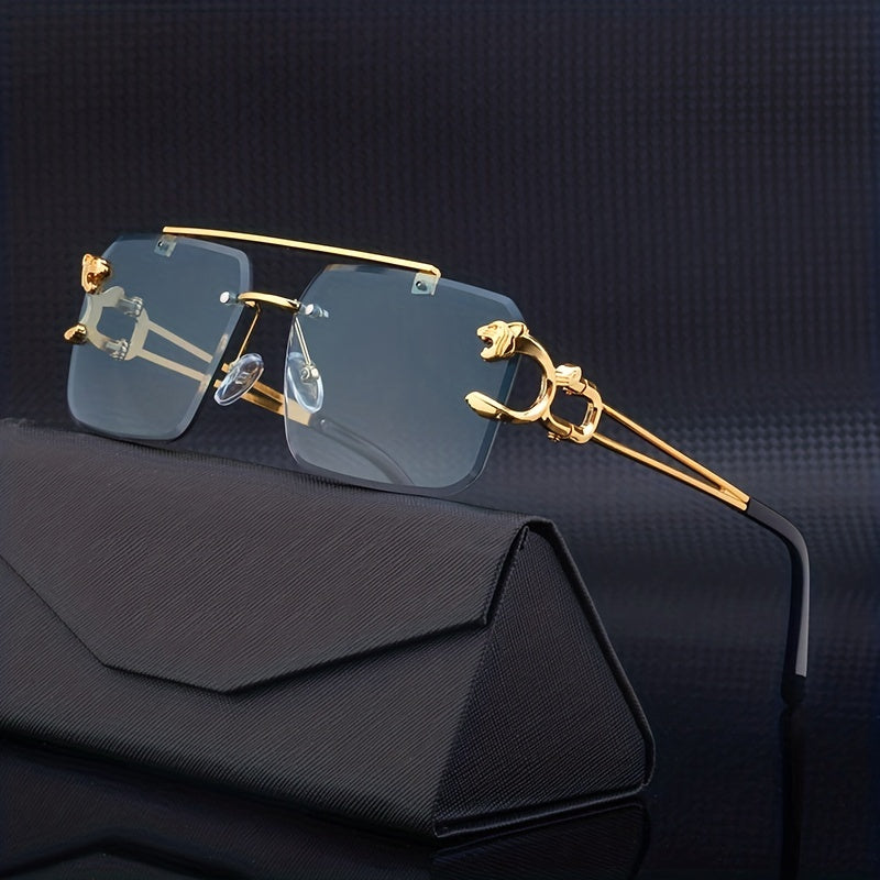 Randlose Sonnenbrille Herren mit Tigerdesign