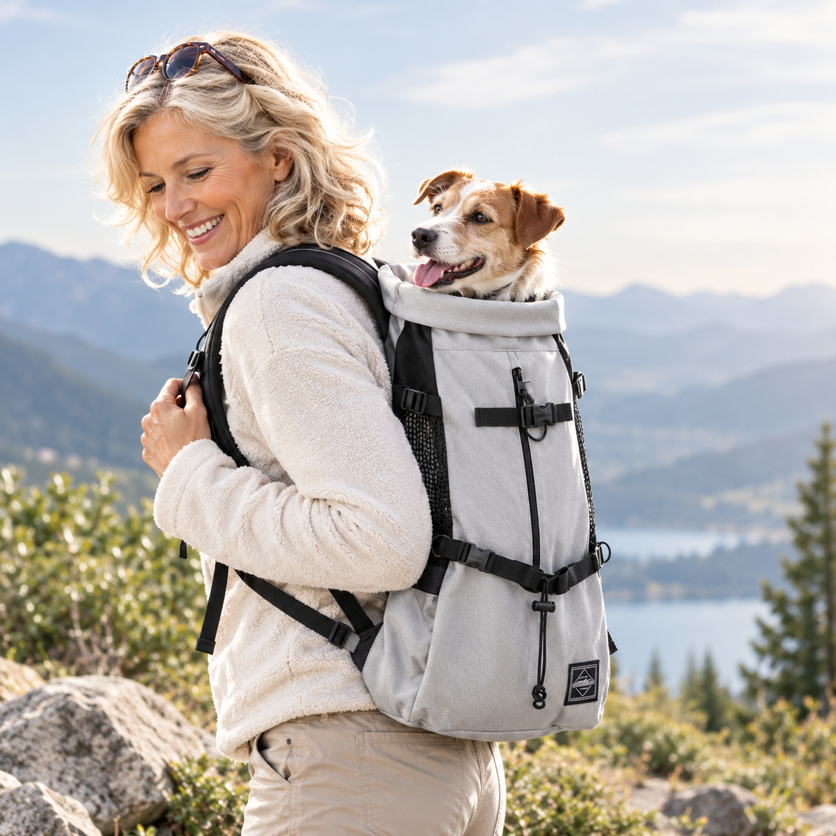 Hundetrage Rucksack mit atmungsaktivem Gewebe