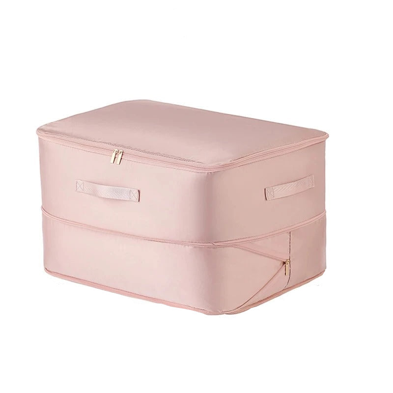 Compression bag for clothing with double zipper