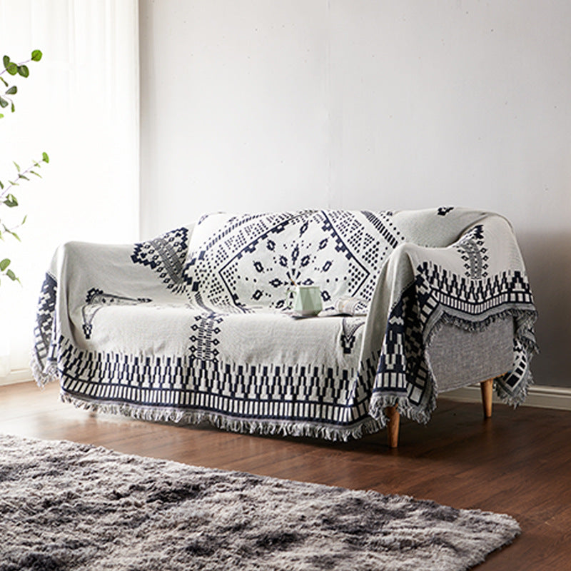Überwurf Bohemian mit Quasten – Wendbares Design aus Baumwolle