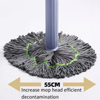 Self-wringing microfiber mop head – Hands-free wringing, 55 cm