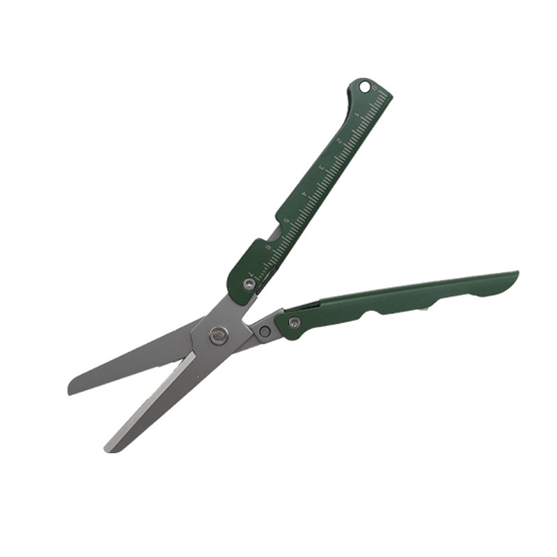 Compact Foldable Stainless Steel Scissors with Multitool Function