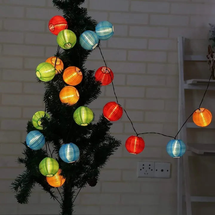 Solar string lights with LED fabric lanterns, IP65 waterproof, 3,5–6,5 m
