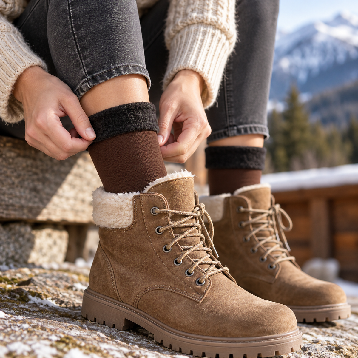 Thermosocken mit weichem Innenfutter