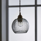 Pendelleuchte Glas Industriedesign mit strukturierter Kugel