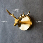 Wandhaken Messing Tierkopf-Design – Dekorativer Garderobenhaken