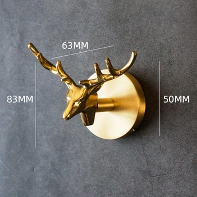 Wandhaken Messing Tierkopf-Design – Dekorativer Garderobenhaken