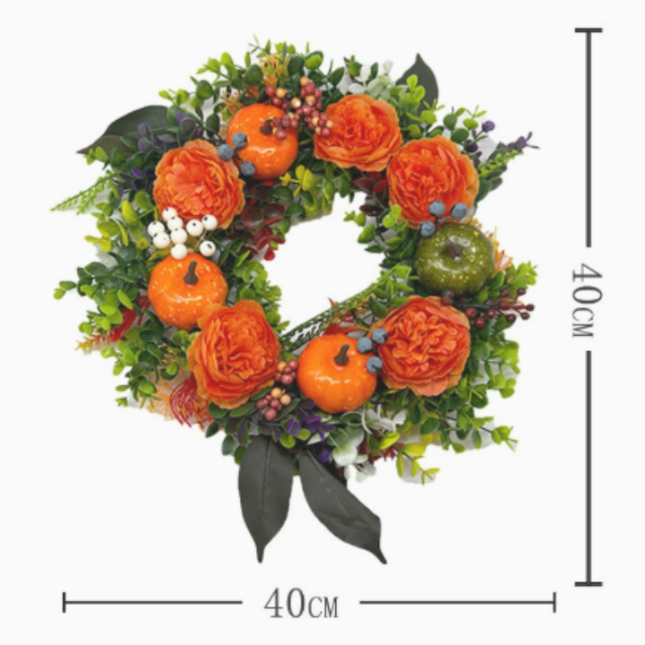 Herbstkranz Kunstblumen mit Kürbissen 40 cm