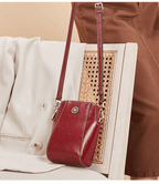 Small Crossbody Bag in Leather Look with Multiple Compartments – Adjustable Strap