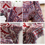 Überwurf Bohemian mit Quasten – Wendbares Design aus Baumwolle