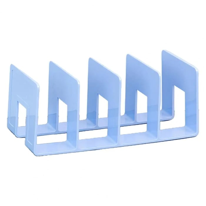 Desk organizer with 4 compartments, plastic, for books and folders