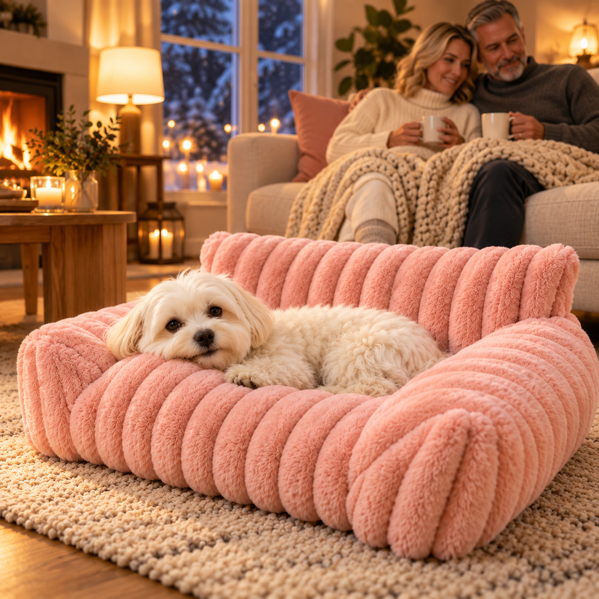 Plush pet bed in sofa design – Cozy retreat for cats & dogs