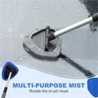 Window cleaner with rotating microfiber head