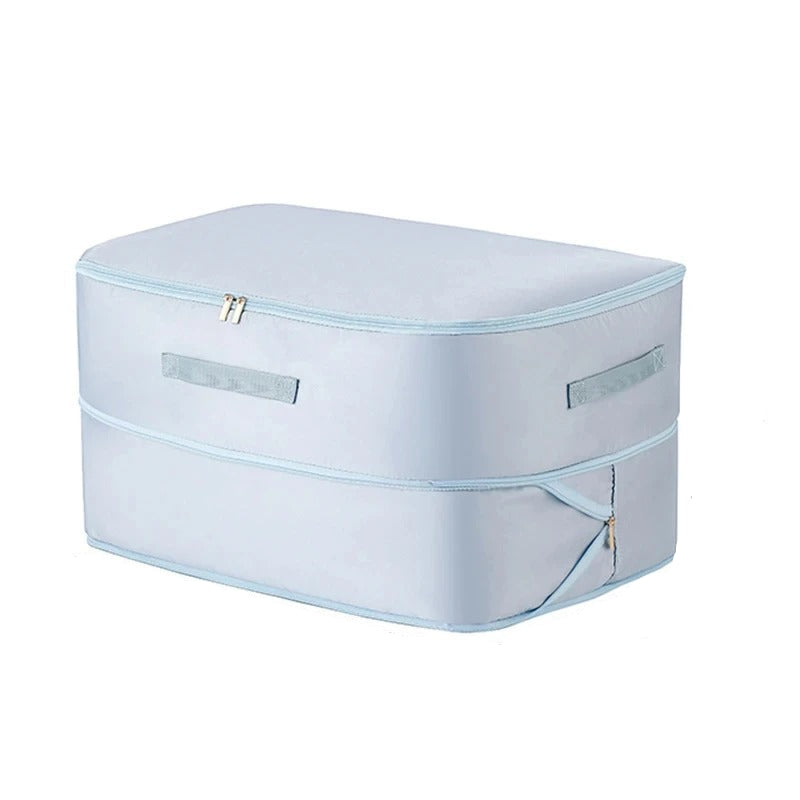 Compression bag for clothing with double zipper