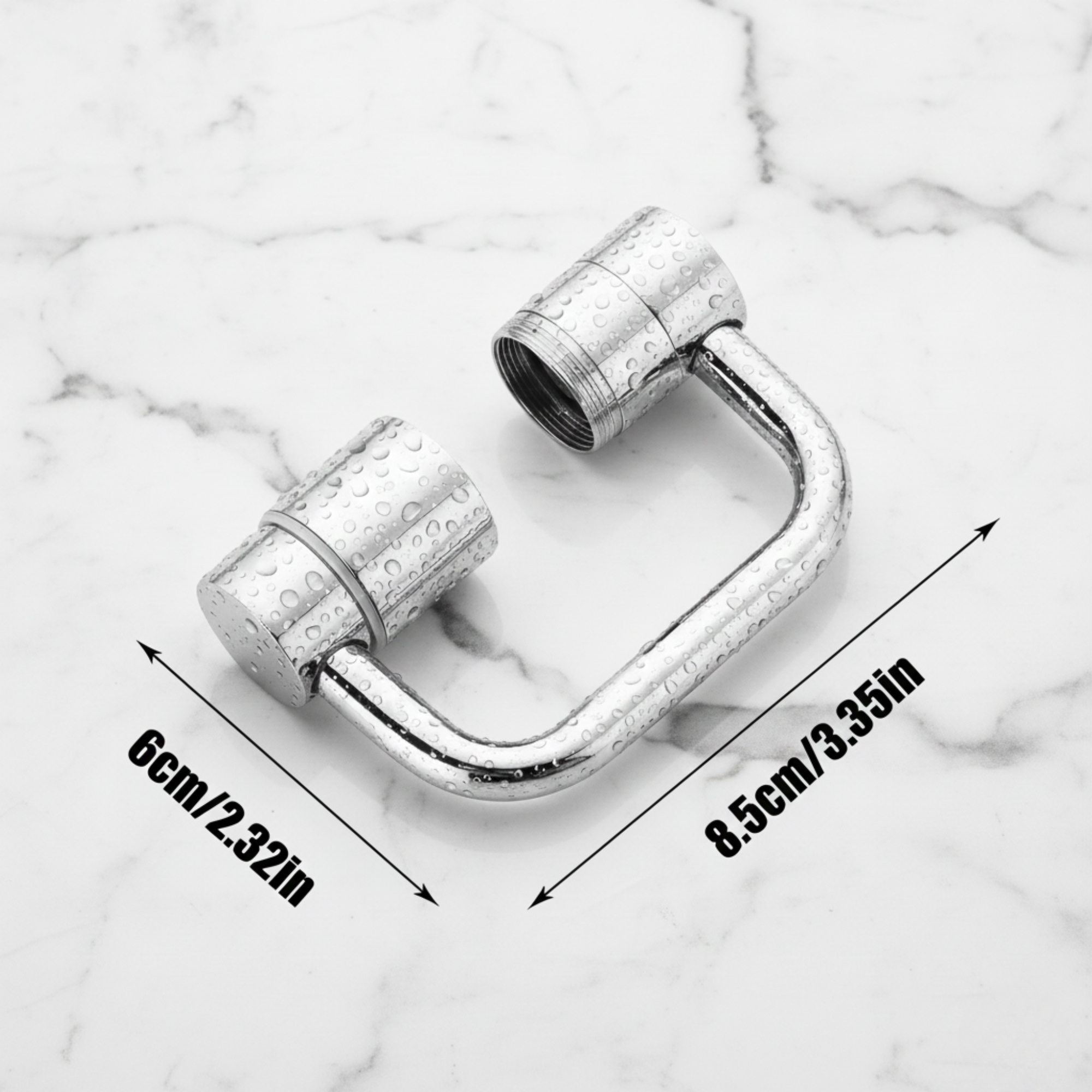 Faucet attachment with 1080° swivel function and 2 spray modes