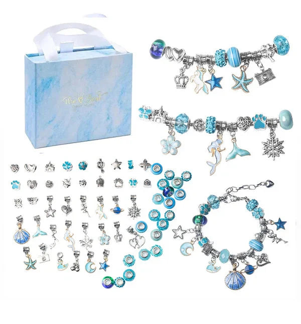Bracelet Craft Kit with Colorful Beads and Charms
