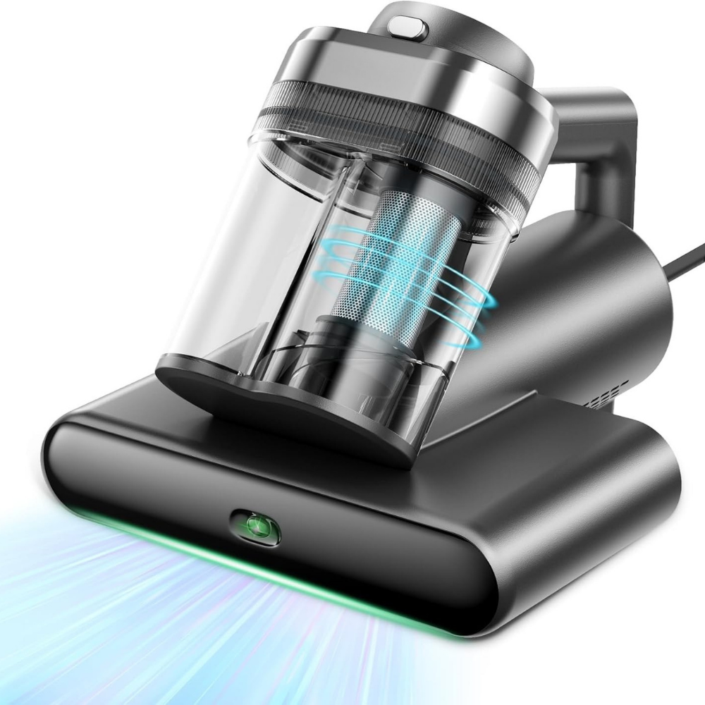Mattress vacuum cleaner with UV light against mites