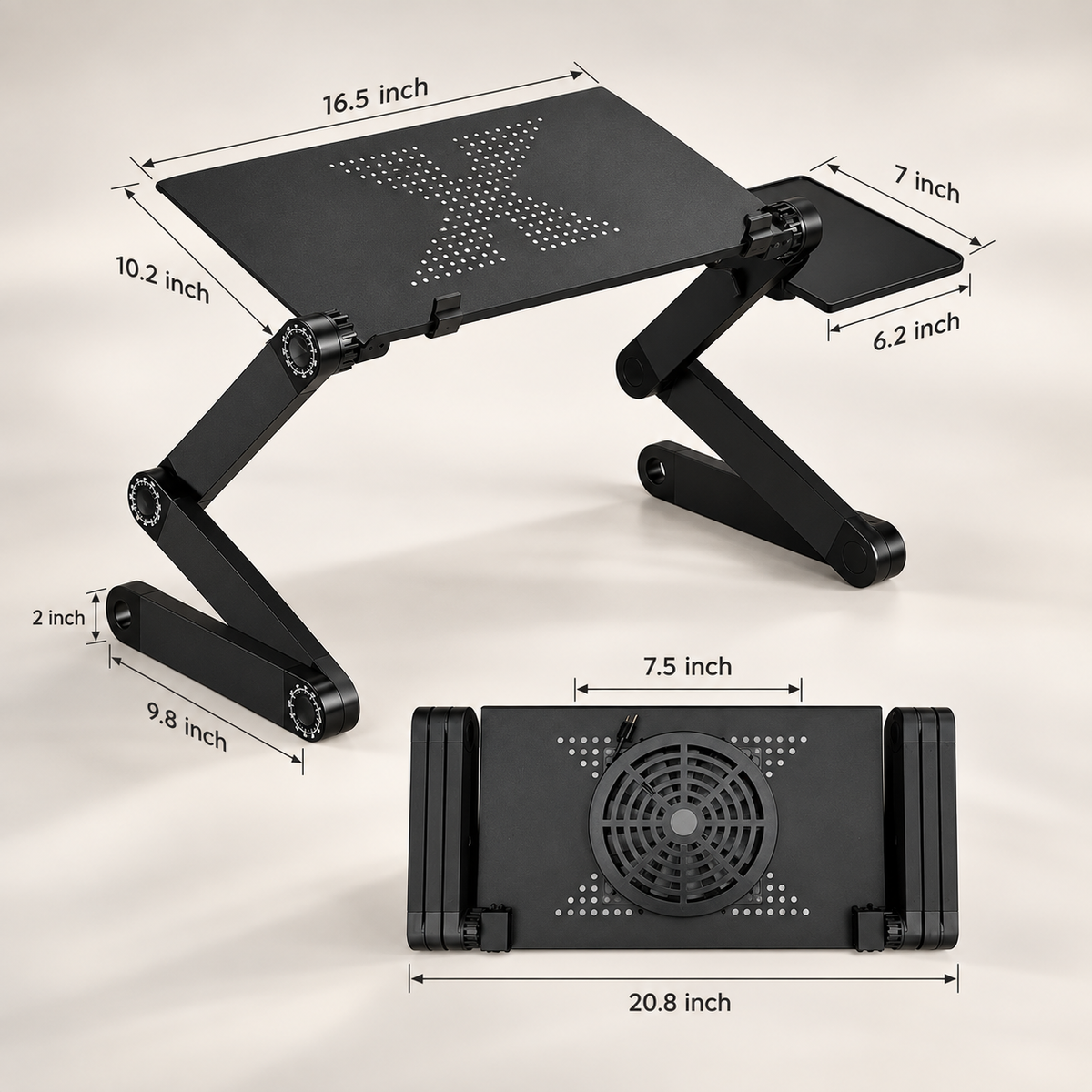 Laptopständer 360° höhenverstellbar mit Kühlung