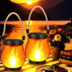 LED flame lantern with solar power