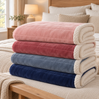 Double-layer cozy blanket - milk fleece with sherpa backing, 120 × 200 to 200 × 230 cm